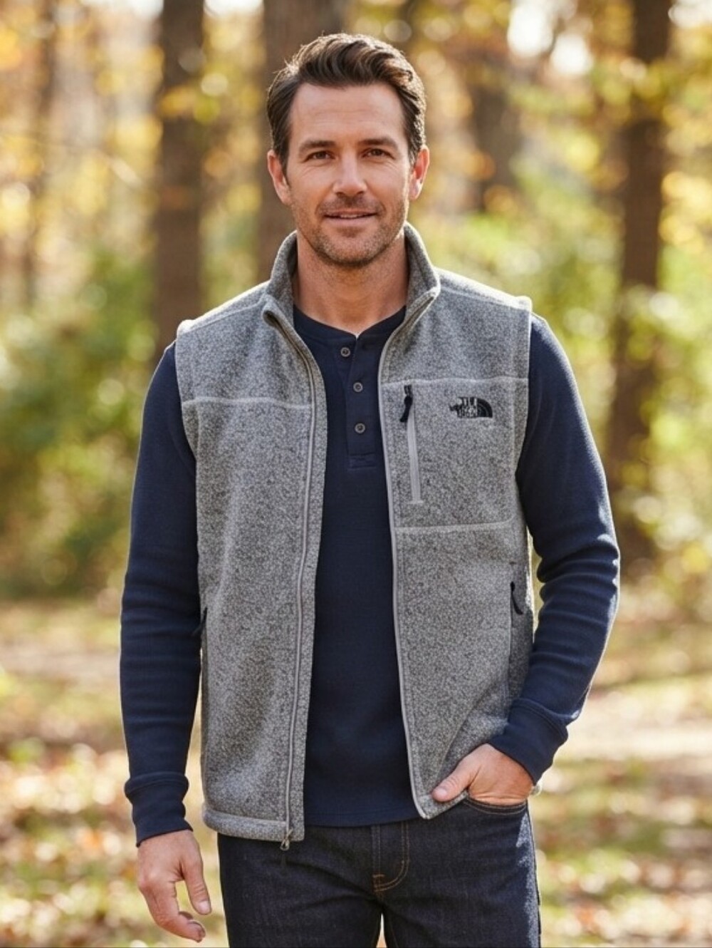 The North Face Men's Gordon Lyons Sweater Fleece Vest  Grey Heather Size XL